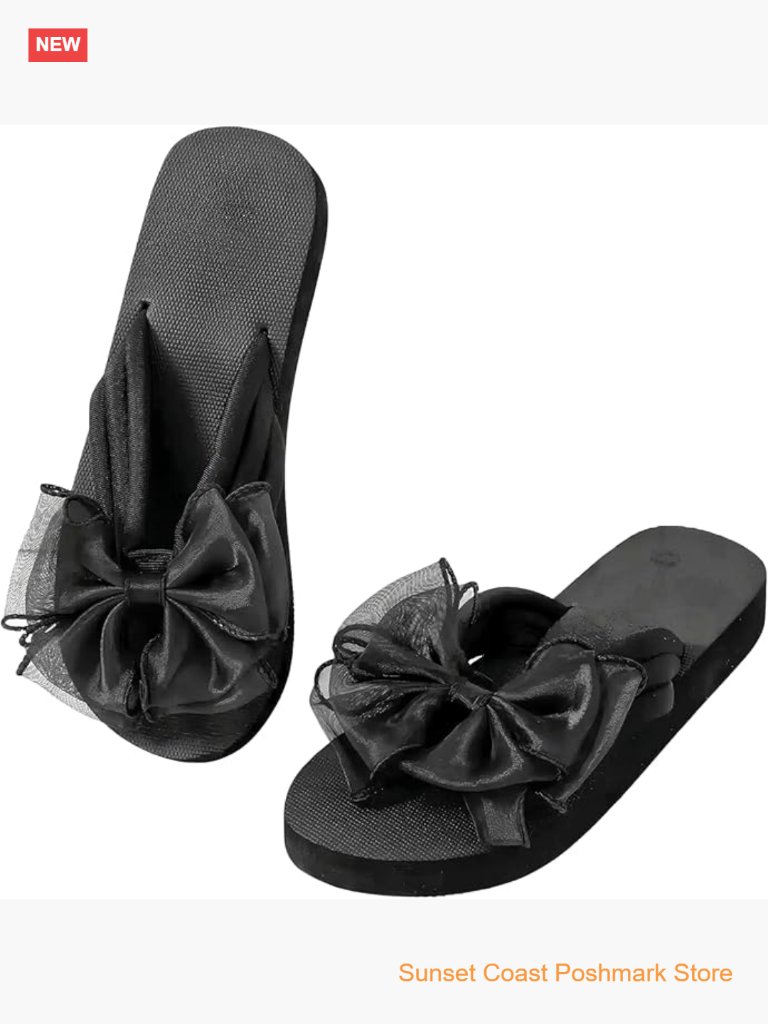 Women's Bow Flat Sandals Flip Flops Slide Thong Slide Casual Comfort Trendy
